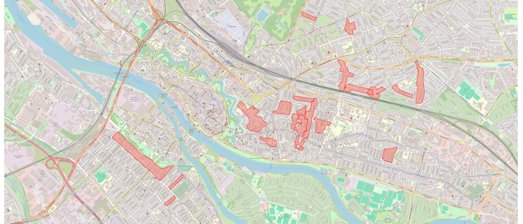Übersicht bereits bestehender ErdwärmeDich-Cluster in Bremen im Januar 2026. Karte: Christian Beck