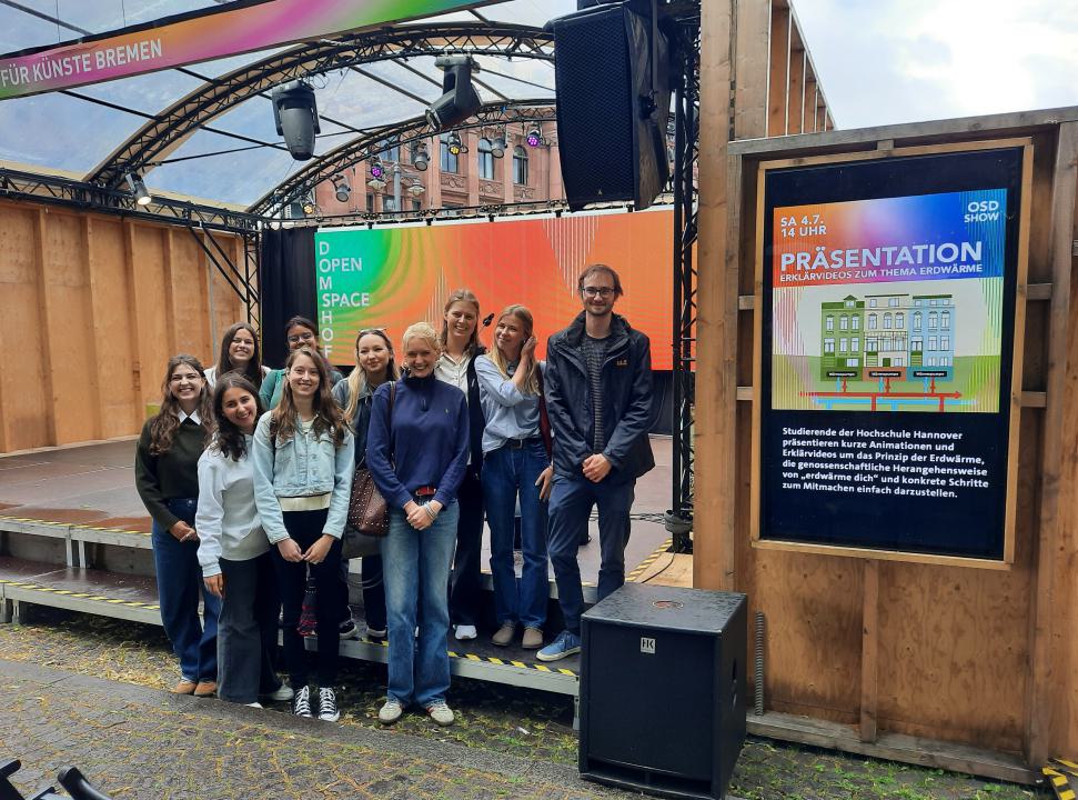 Präsentation der ErdwärmeDich-Erklärvideos im Rahmen des Open Space auf dem Domshof in Bremen. Foto: ErdwärmeDich: Andreas Kisters