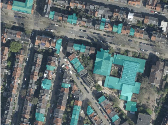 Pilotgebiet, Abb. aus: UTEC GmbH: Machbarkeitsstudie - Anergienetz Humboldtstraße Bremen