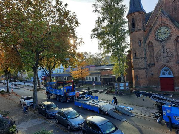 Baustelleneinrichtung. Probebohrung Pilotprojekt. Foto: Andreas Kisters