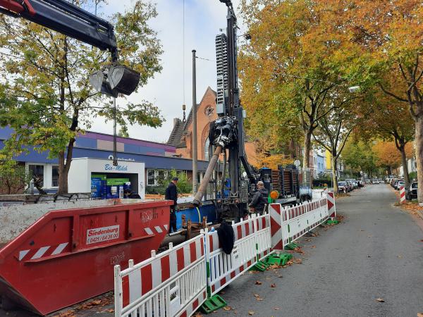 Baustelleneinrichtung. Probebohrung Pilotprojekt. Foto: Andreas Kisters