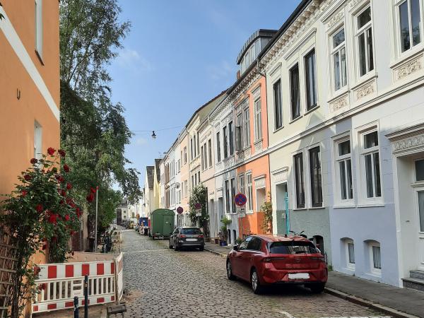 Gebäudefassaden im Pilotprojekt, hier: Stedinger Strasse, Foto: ErdwärmeDich: Andreas Kisters